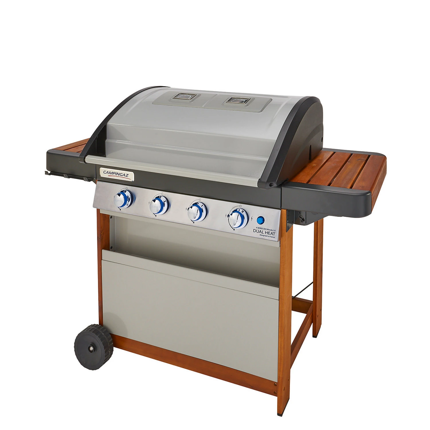 Campingaz Gasgrill '4 Series Dual Heat Woody LX' Silber/holz 1 Campingaz Gasgrill '4 Series Dual Heat Woody LX' Silber/holz