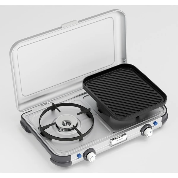 Campingaz Camping Kitchen 2 Grill & Go CV, Gaskocher (grau/schwarz, 2x 2kW, Modell 2023) 5 Campingaz Camping Kitchen 2 Grill & Go CV, Gaskocher (grau/schwarz, 2x 2kW, Modell 2023) – Bild 5