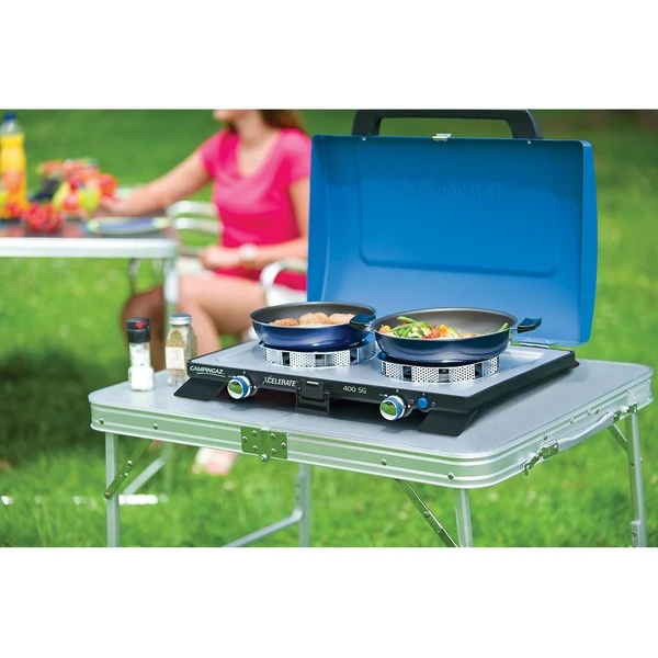 Campingaz Gaskocher 400 SG, 50mbar (blau/schwarz, Mit Grillplatten) 5 Campingaz Gaskocher 400 SG, 50mbar (blau/schwarz, Mit Grillplatten) – Bild 5
